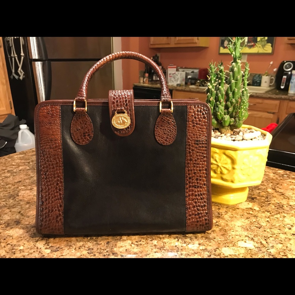 Vintage Brown & Black Brahmin Purse